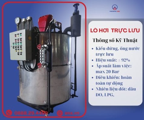 Nồi hơi trực lưu đốt dầu, đốt gas