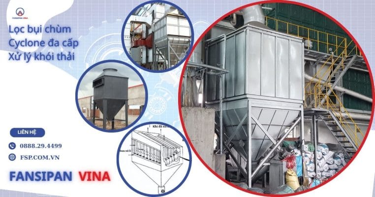 Lọc bụi chùm Cyclone đa cấp xử lý khí thải lò hơi 12 cyclone loc bui xu ly khi thai lo hoi 1 2