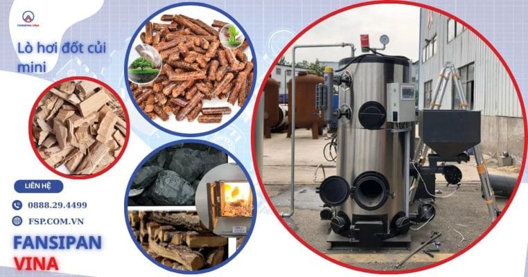Lò hơi đốt củi mini