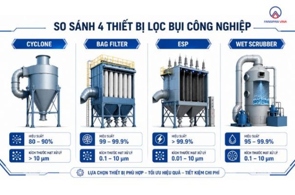 So Sánh Cyclone, Bag Filter, ESP Và Wet Scrubber: Chọn Thiết Bị Lọc Bụi Phù Hợp Cho Lò Hơi Công Nghiệp 1 So Sanh Cyclone Bag Filter ESP Va Wet Scrubber Chon Thiet Bi Loc Bui Phu Hop Cho Lo Hoi Cong Nghiep anh noi dung 5